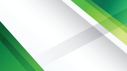 Green white abstract banner background vector with dark and light green gradient, multiply layer, and copy space