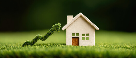 Real estate growth strategy urban environment infographic green grass promotional viewpoint home ownership trends for sustainable investment insights