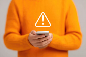 Warning alert protect yourself from online fraud and cyber threats secure your phone transactions and communication stay safe in cyberspace