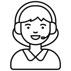 Customer Support Icon boy with headphones vector