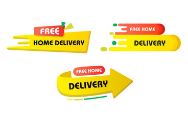 Set of Free Home Delivery Vector Illustrations | Free Home Delivery Vector Design