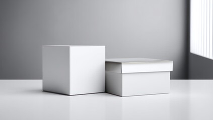 3D cosmetic box mockup with space for displaying your custom branding or logo design.