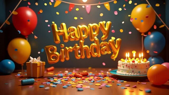 Birthday invitation video template - customizable animated ecard
