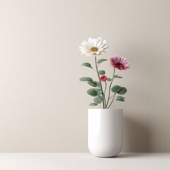 3D flower pot mockup with a clean area for your custom branding or design placement.