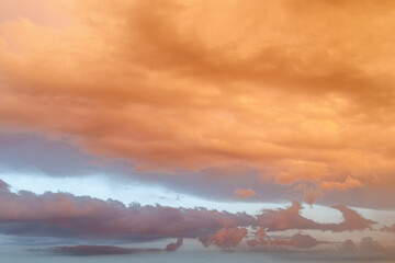 Dramatic Sunset Sky with Colorful Clouds