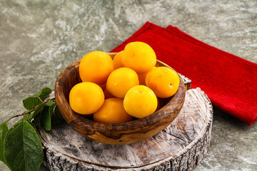 Ripe sweet juicy yellow plum