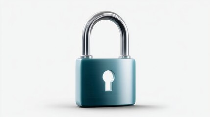 Fototapeta premium Blue padlock with key, symbolizing security, data protection, and access control in a digital world