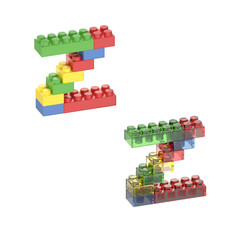 Fototapeta premium 3d render of colorful bricks letter Z