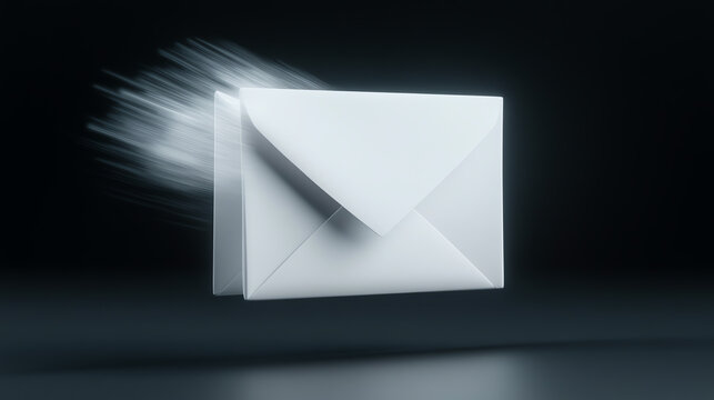 A fast-moving envelope captures the essence of instant communication in a digital age, representing speed and efficiency in messaging.