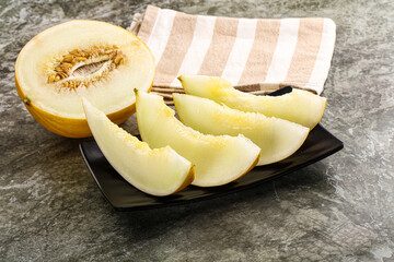 Sweet juicy ripe melon slices