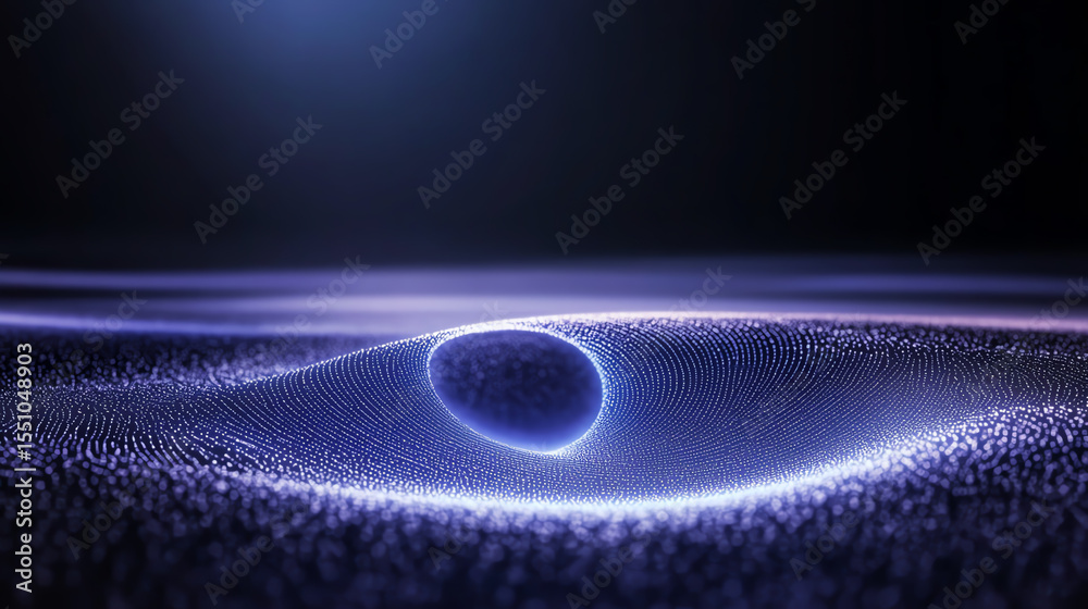 Poster A mesmerizing interpretation of wave patterns in a cosmic landscape, showcasing the beauty of physics through light and form.