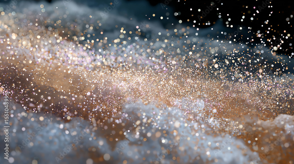 Poster A mesmerizing view of sparkling particles floating in space, representing the beauty and mystery of the universe.