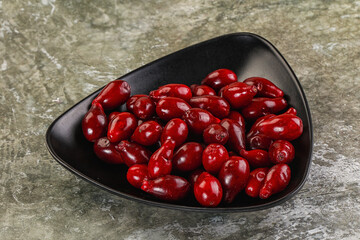 Ripe sweet juicy digberry cornel