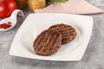 Grilled beef burger cutlet minced meat