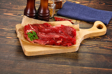 Raw beef meat piece for cooking