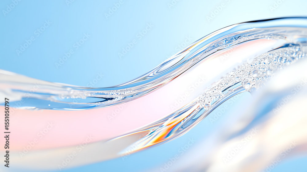 Aufkleber a stunning close-up of flowing water with a hint of color, showcasing the beauty and fluidity of liq