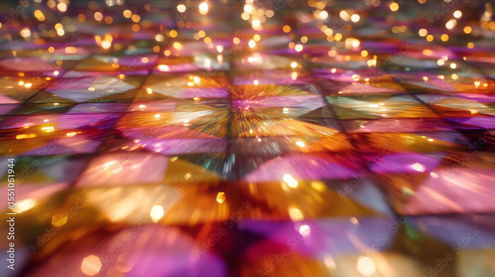 Aufkleber A vibrant display of colorful patterns and lights creating a stunning visual effect for design and creative projects.