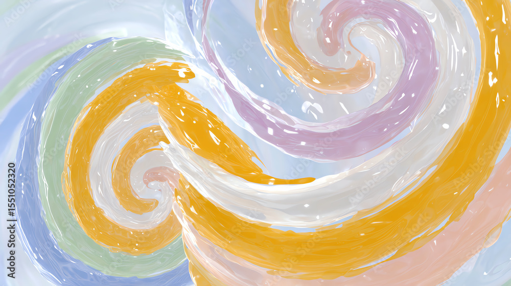 Poster A vibrant swirl of pastel colors, creating a smooth and artistic abstract design perfect for backgrounds or creative projects.