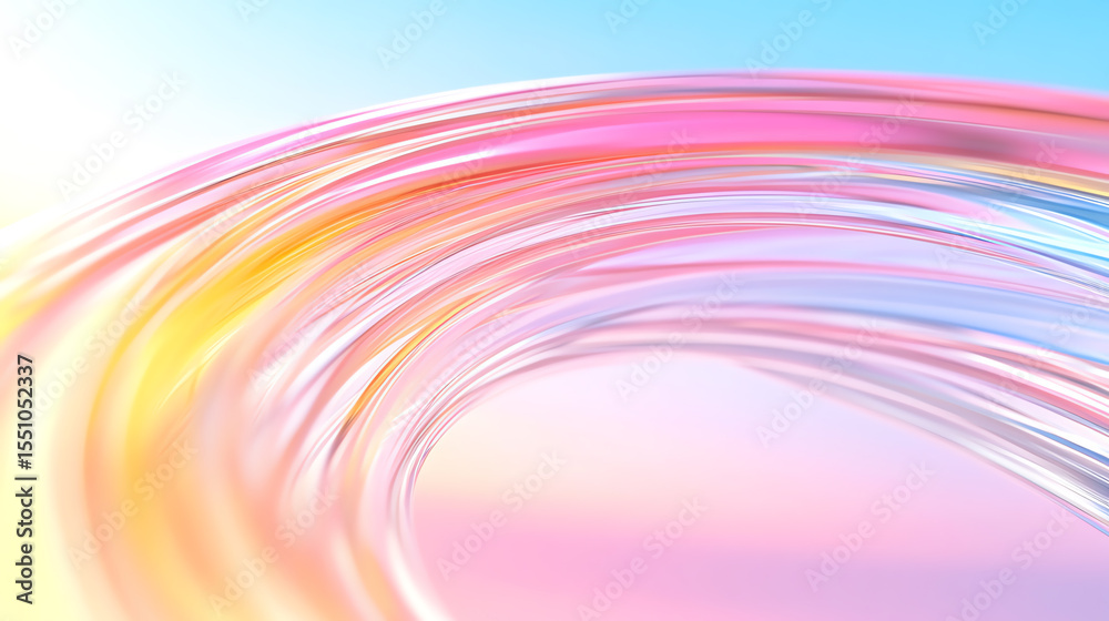 Poster A vibrant swirl of pastel hues with smooth gradients, creating a dynamic and elegant abstract background for modern designs.