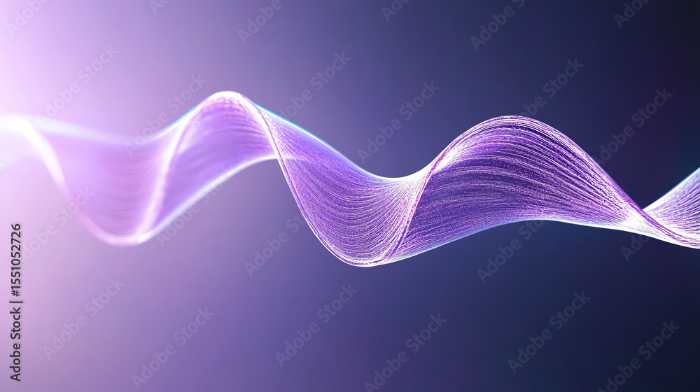 Poster abstract representation of sound waves, showcasing fluid motion and vibrant colors in a modern desig