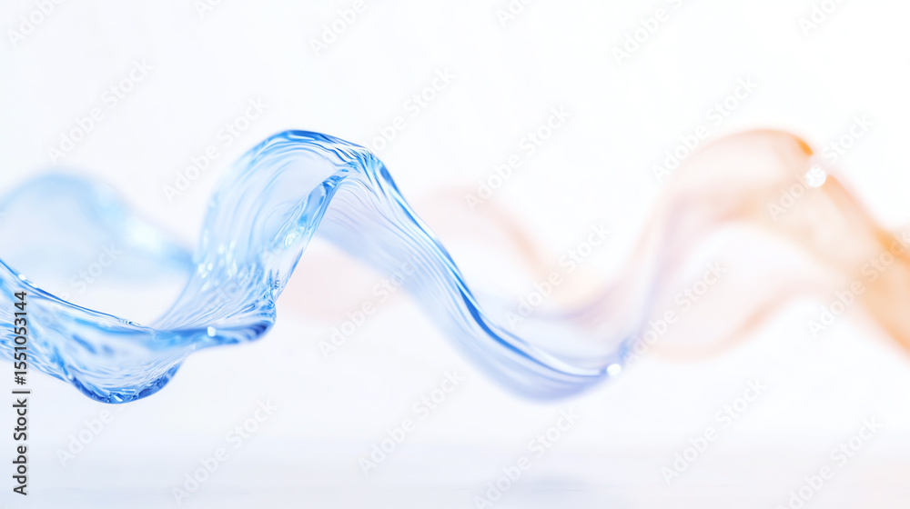 Poster An abstract image of flowing water waves showcasing beautiful colors and movement, ideal for backgrounds or artistic projects.