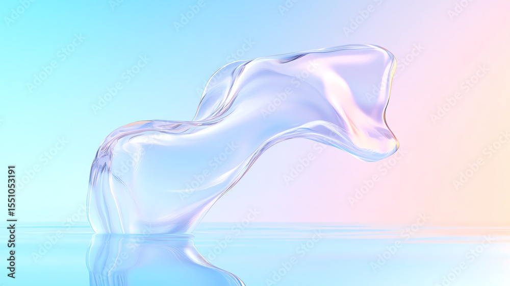 Poster An abstract representation of fluid dynamics, showcasing the beauty of movement and light as it interacts with water.