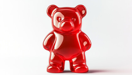 hese bright red bear candies realistic and glow