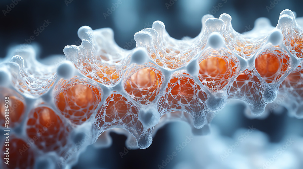 Aufkleber Close-up view of intricate cellular structures highlighting fascinating elements that spark curiosity in the microscopic world.