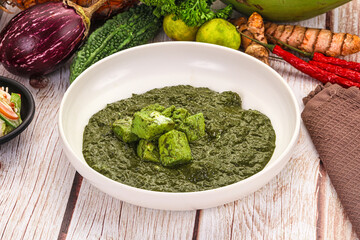 Indian cuisine - Palak paneer cheese with spinach