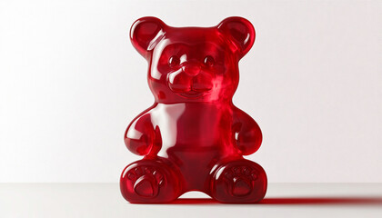hese bright red bear candies realistic and glow