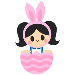 Cute Kids Easter Celebration Clip Art