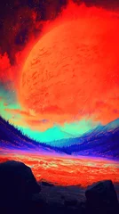 Fototapete Rund Vibrant, surreal landscape © Ipin