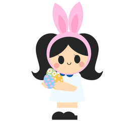 Cute Kids Easter Celebration Clip Art