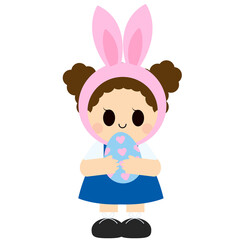 Cute Kids Easter Celebration Clip Art