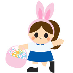 Cute Kids Easter Celebration Clip Art