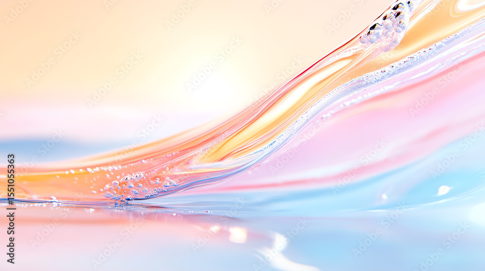 Aufkleber Vibrant colorful waves of liquid create a mesmerizing abstract pattern, perfect for modern design and artistic projects.