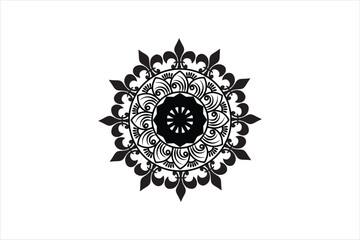 Circle outline meditation mandala vector design made by adobe illustrator.