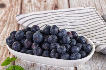 Raw ripe sweet and juicy blueberry