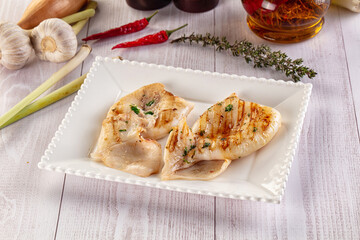 Fresh grilled calamari with herbs
