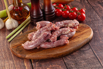 Raw chicken neck for cooking