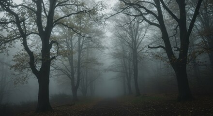 Enigmatic Foggy Forest Path