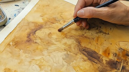 Professional Artist Drawing in Studio with Focused Creative Expression








