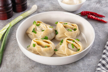 Uzbek cuisine - staffed Manti with meat
