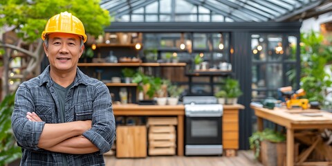 Smiling man in a workshop