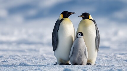 Obraz premium Two penguins standing next to each other penguins