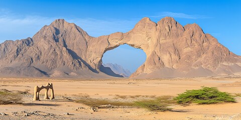 Majestic Desert Rock Arch Landscape in Egypt s Stunning Natural Beauty