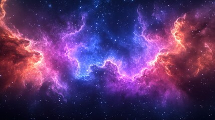 Fototapeta premium Exploring colorful cosmic nebula in the starry night sky deep space digital art celestial vastness nebulae