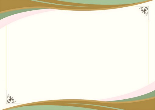 Elegant Certificate Border Design Gold, Green, and Pink Swirls