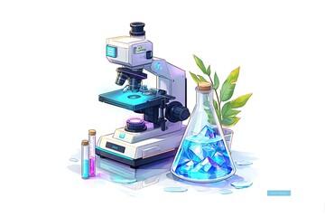 Science lab tools and plants