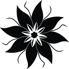vector black and white flower